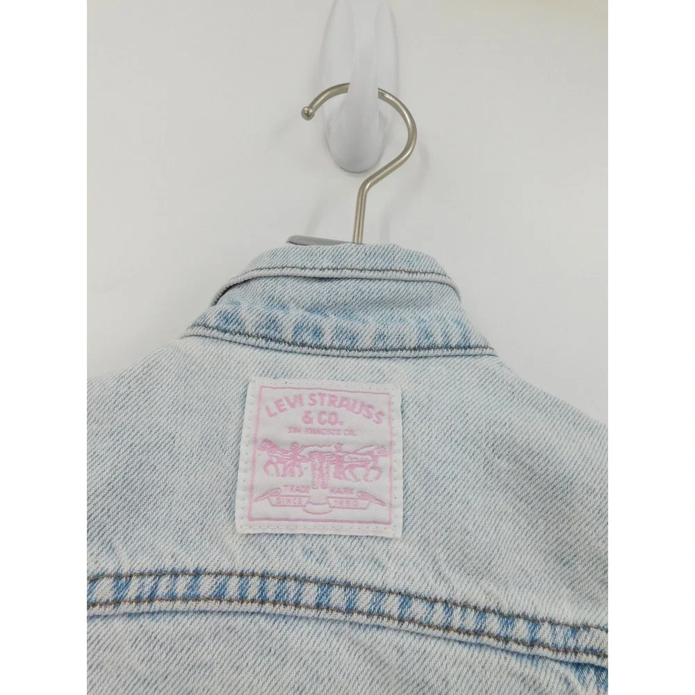 Vintage Levis Baby Girl Denim Jacket Light Wash Distressed Size‎ 18 Months